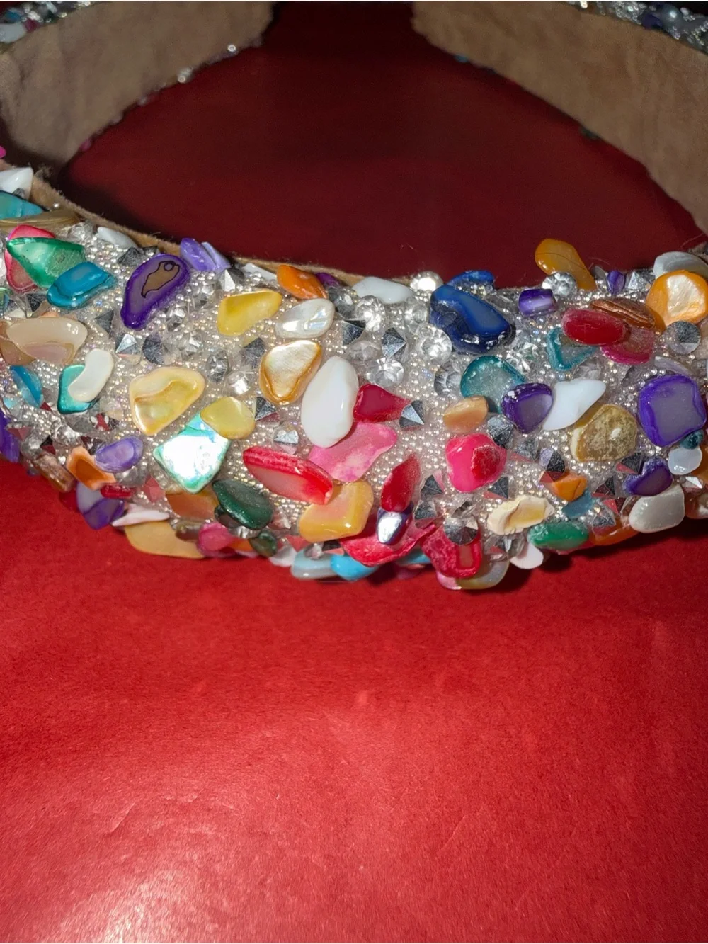 Beaded Multicolor rhinestone Padded Headband